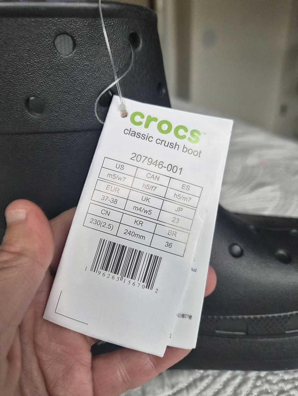 NWT Crocs Crush Boot Black Women 7 Platform